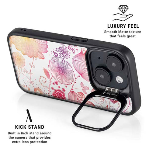 Elegant Flowers iPhone 15 Kickstand Case